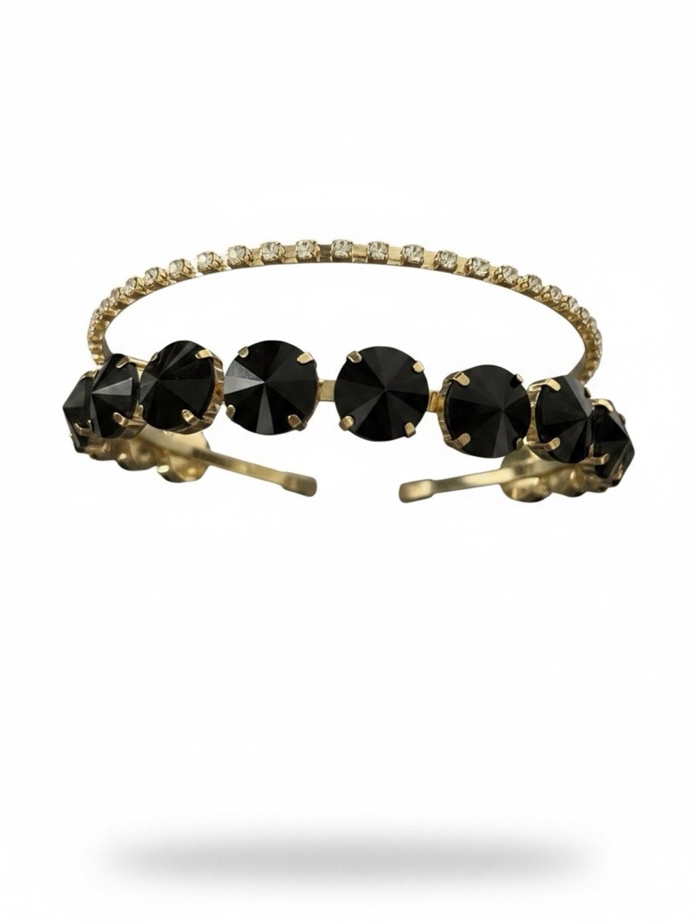 Gold Headband with Black Crystal Accents FINAL PRICE DROP